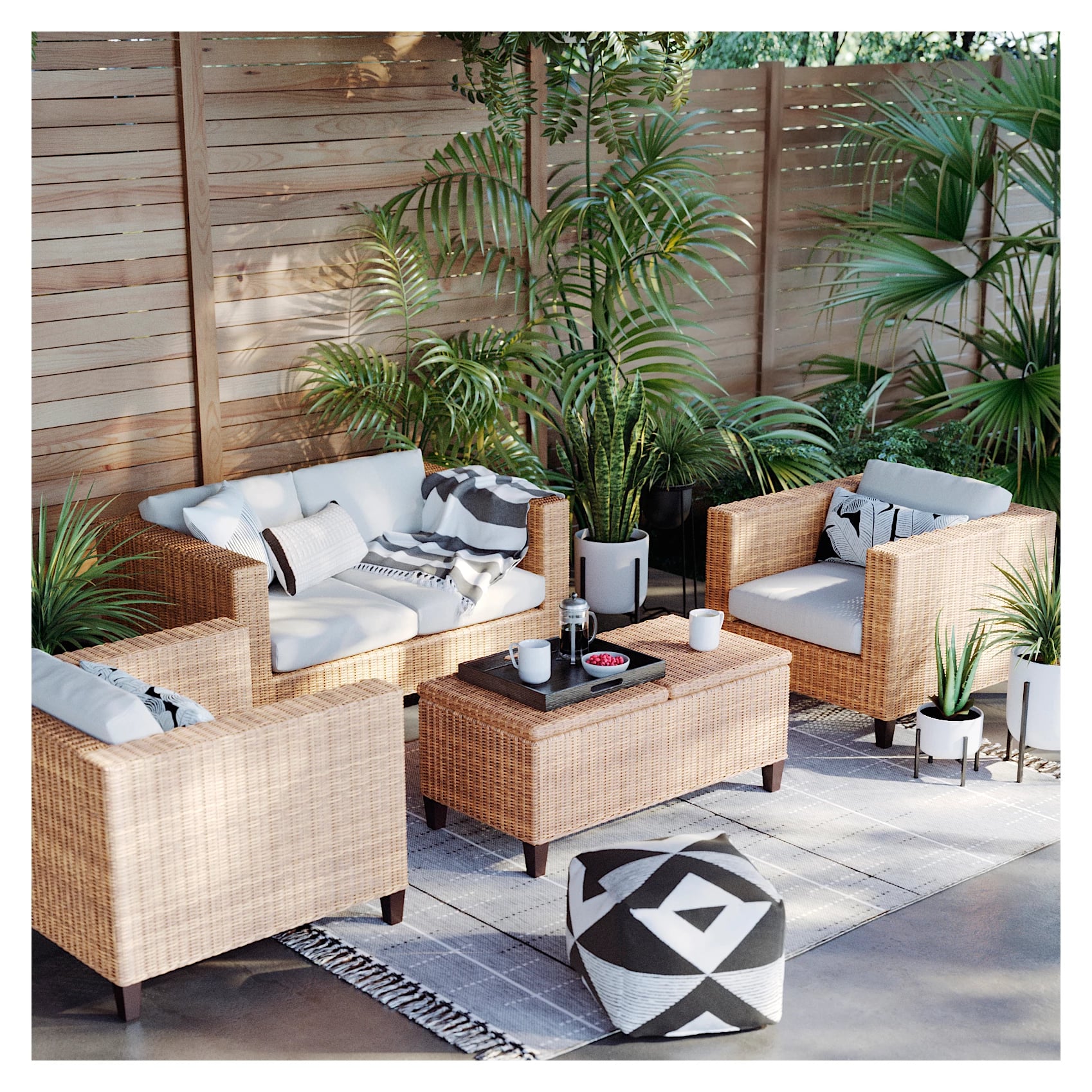 Fullerton Steel Wicker Patio Loveseat 40 Wicker Furniture Pieces Your Backyard Needs Asap Popsugar Home Photo 9