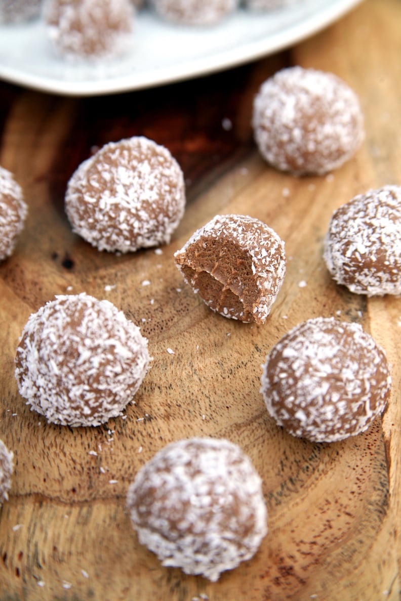 Coconut-Covered Chocolate Protein Balls