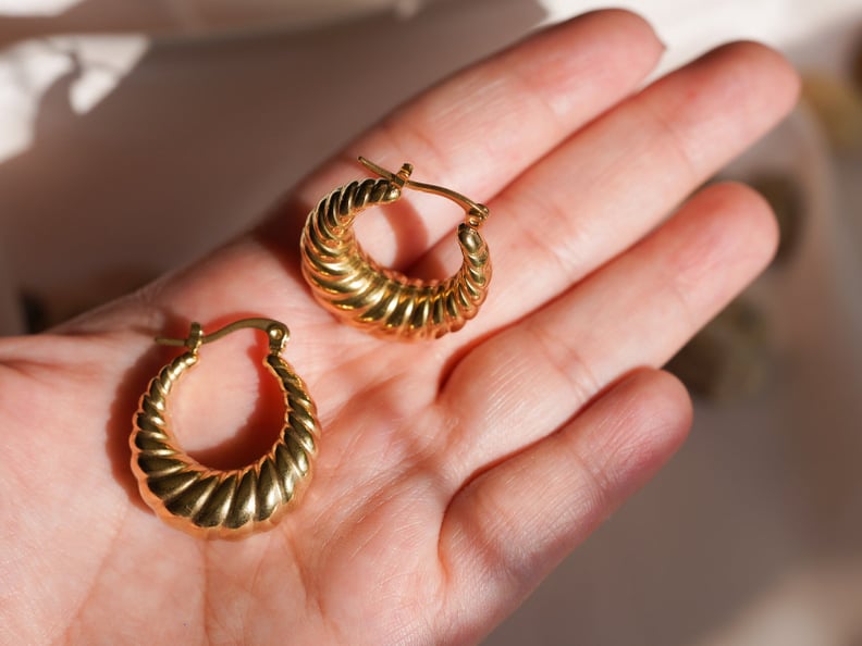 A Classic Silhouette: Babeina 18K Gold Croissant Hoops