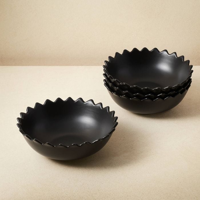 Dinner That Dazzles: 4pk Stoneware Pointed Sun Salad Bowls