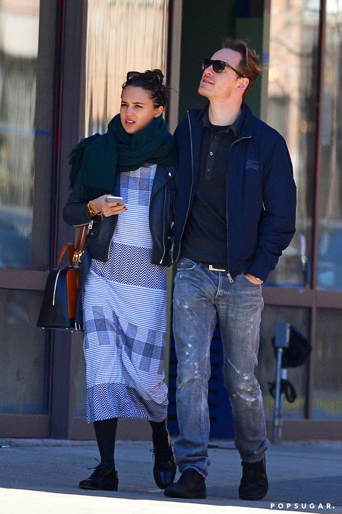 Michael Fassbender and Alicia Vikander Kissing in NYC