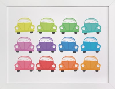 Minted Rainbow Cars Children's Art Print