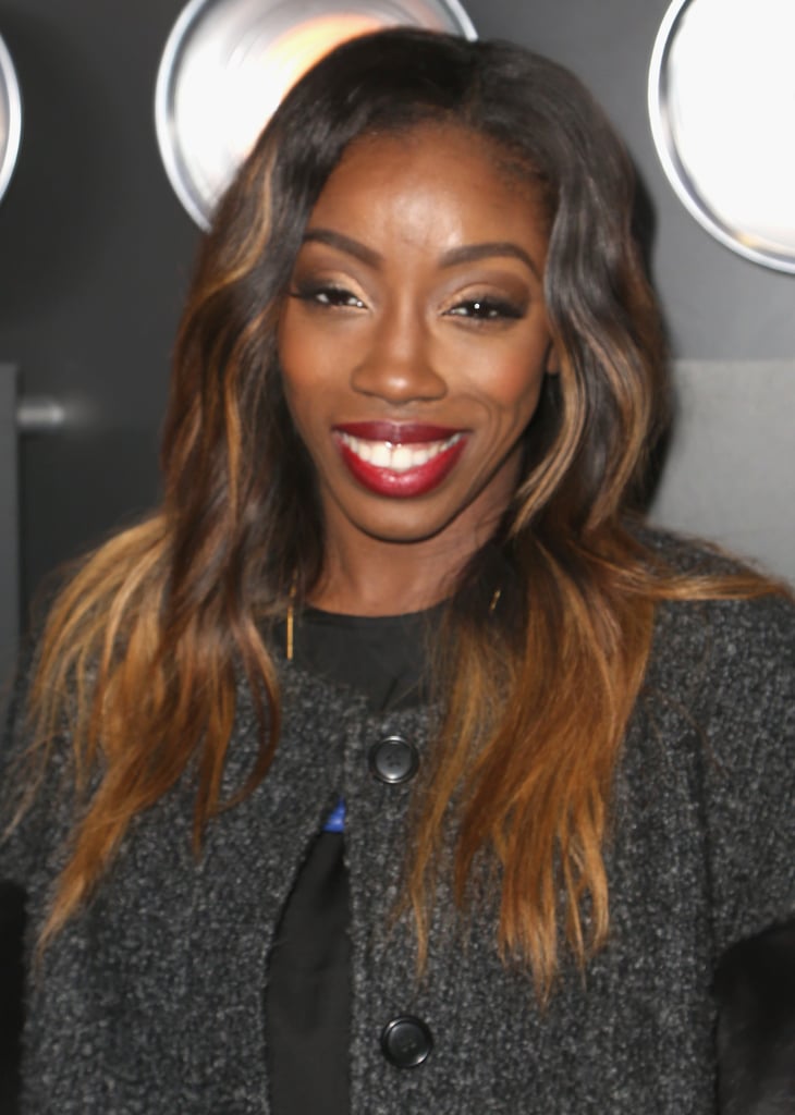 Estelle | Celebrity Hair and Makeup at Super Bowl Parties 2014 | POPSUGAR Beauty Photo 12