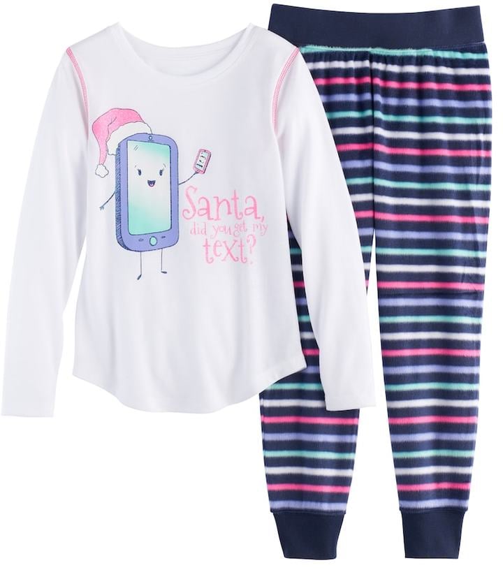 SO Girls 4-14 SO® Holiday Handkerchief Hem Tunic & Thermal Fleece Leggings Set