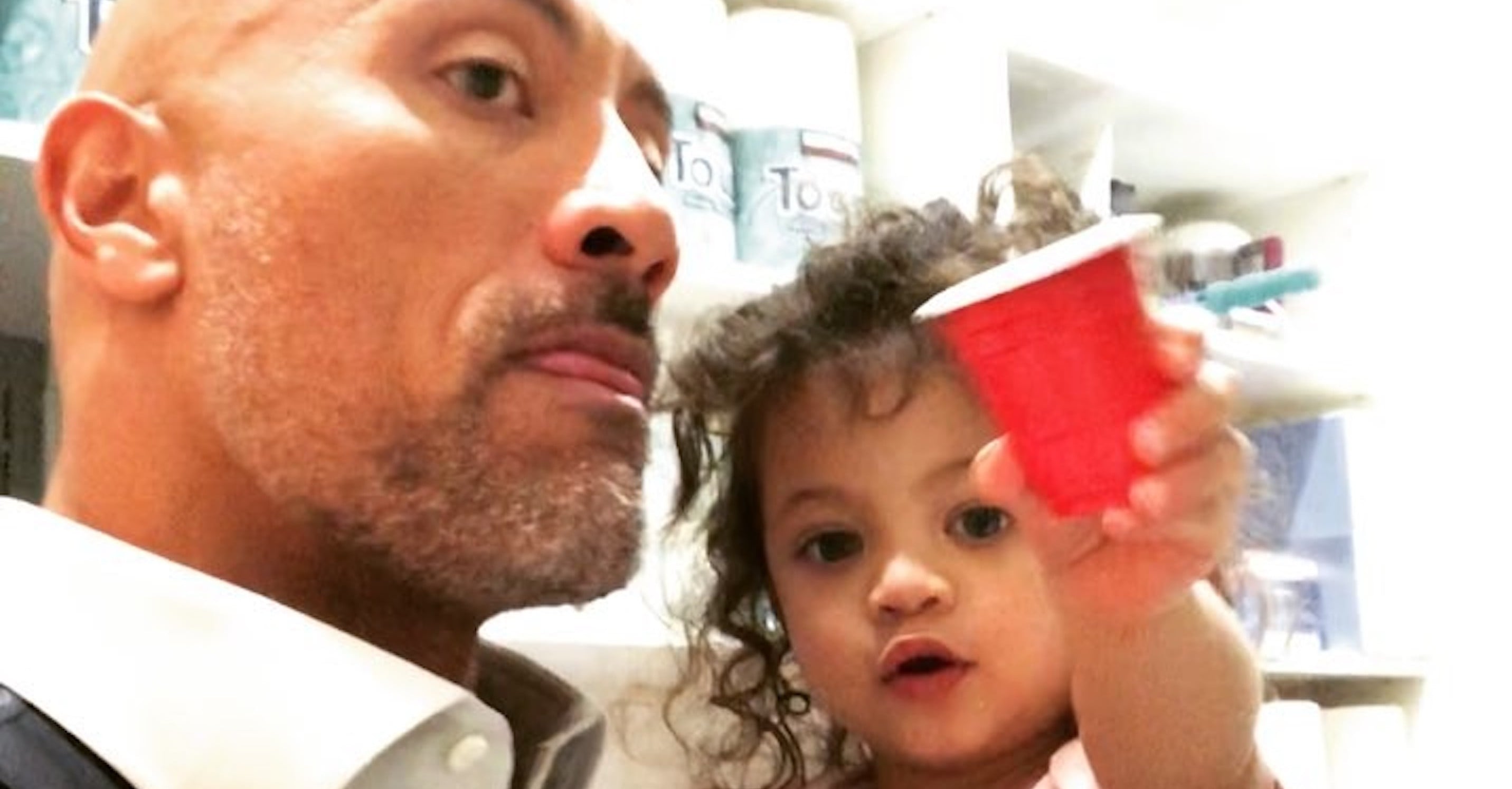 Dwayne Johnson and Daughter Jasmine Instagram Cup Video 2018 POPSUGAR