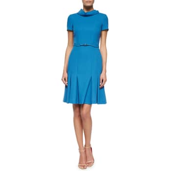 Michelle Obama Wearing Blue Carolina Herrera Dress | POPSUGAR Fashion