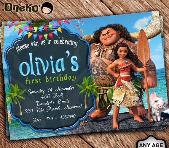 Maui and Moana Invitation