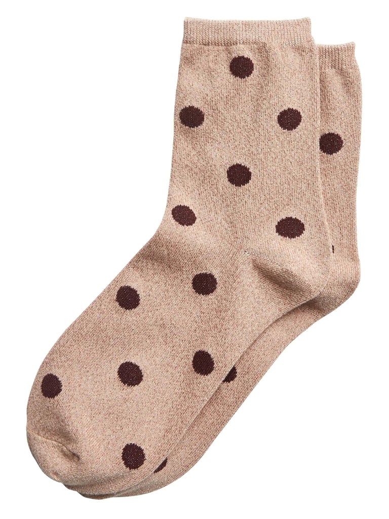 Metallic Polka-Dot Crew Sock