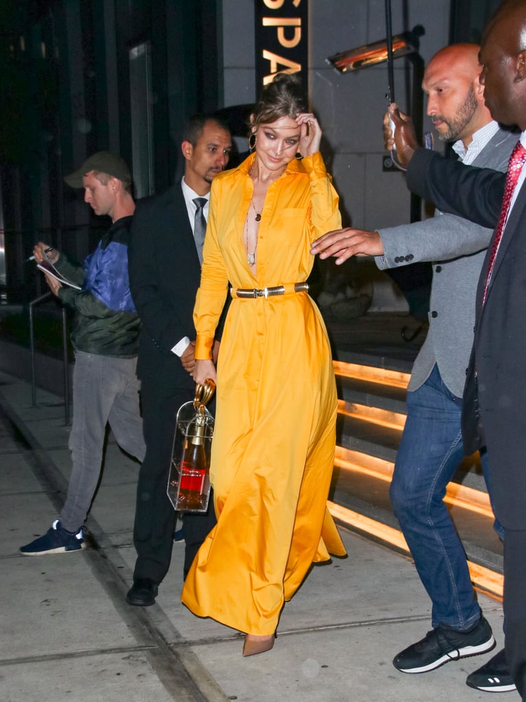 Gigi Hadid's Clear Bag With Champagne Bottle