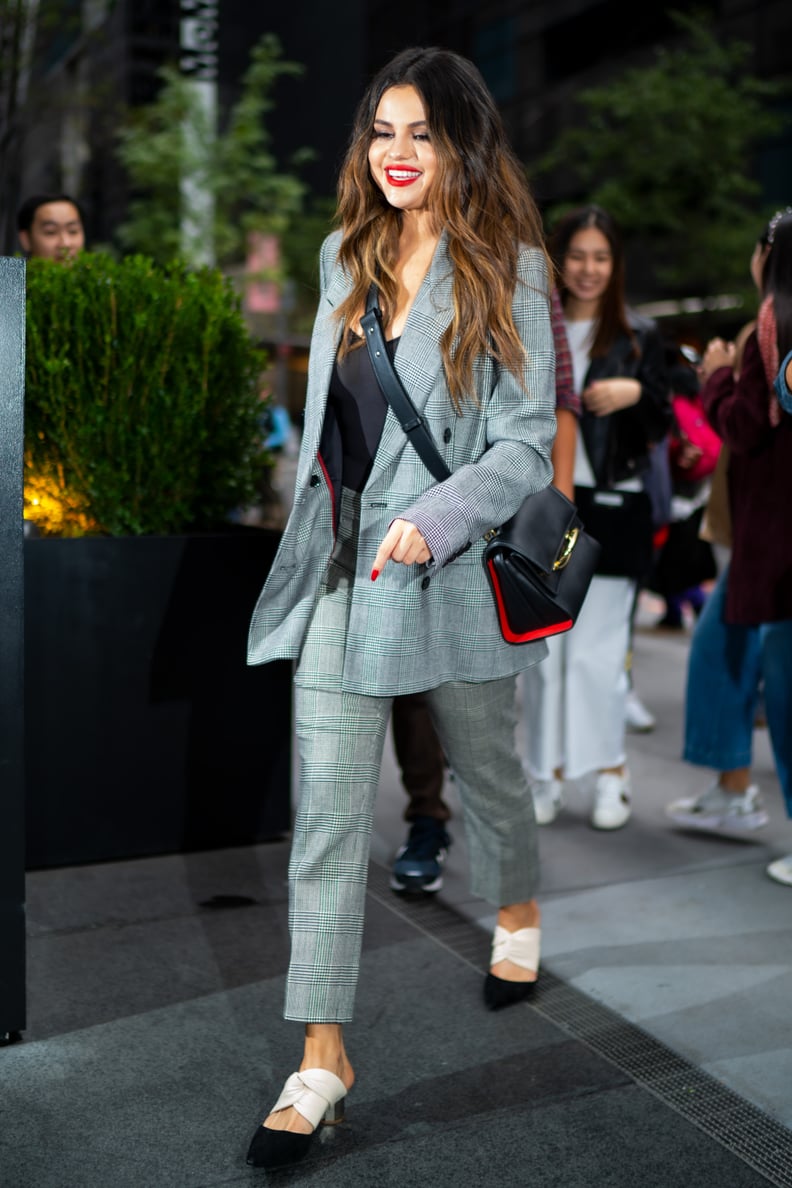 Selena Gomez Wearing a Frame Suit in NYC