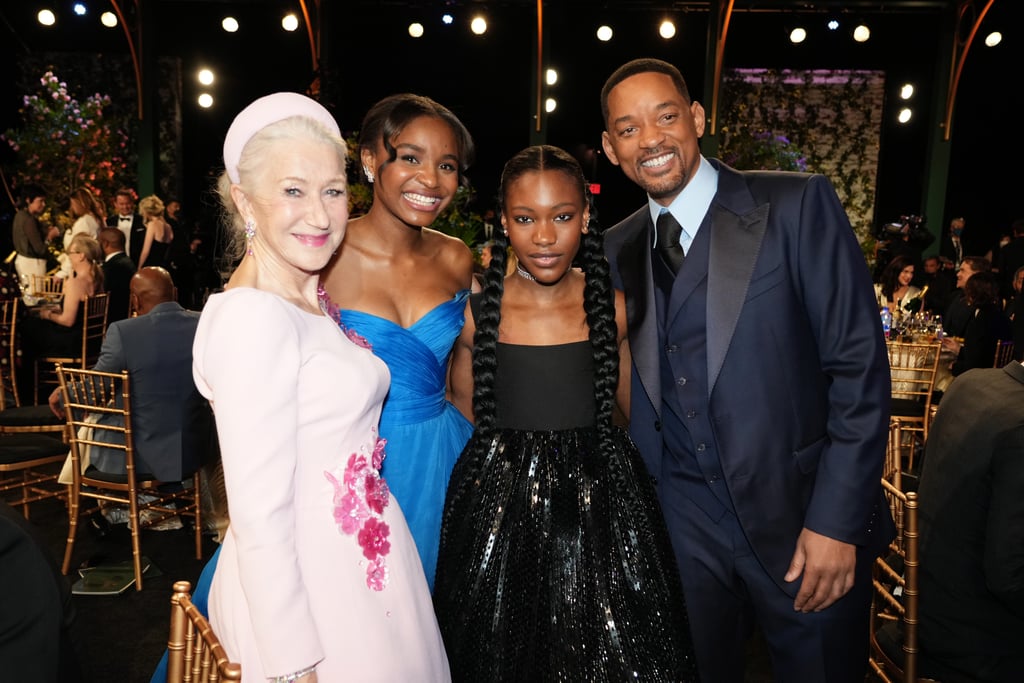 Helen Mirren, Saniyya Sidney, Demi Singleton, and Will Smith at the 2022 SAG Awards