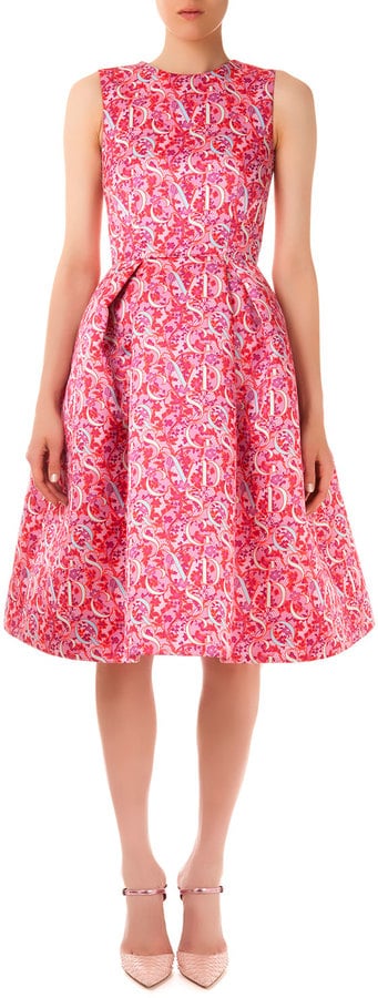 Mary Katrantzou Astere Lace/Letter Printed Satin Dress ($3,720)