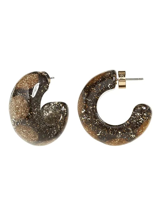 Glitter Resin Hoop Earrings