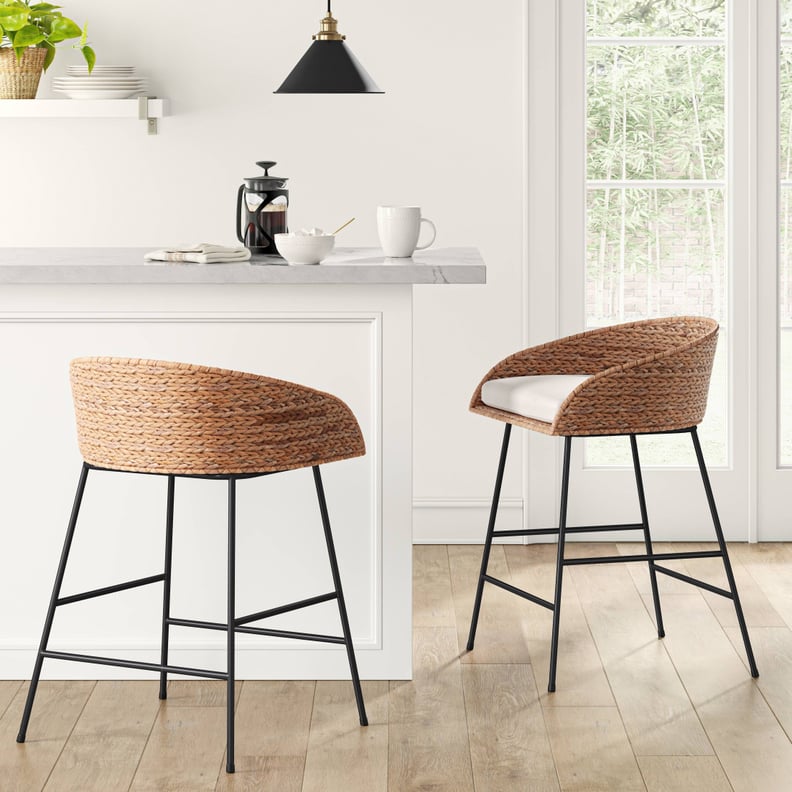 Best Budget Stool: Landis Woven Backed Counter Height Barstool with Cushion