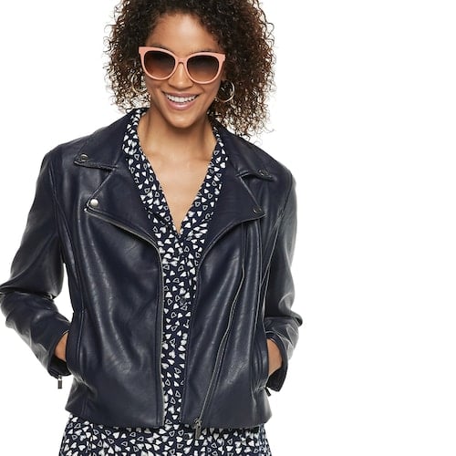 POPSUGAR at Kohl's Crop Faux-Leather Moto Jacket