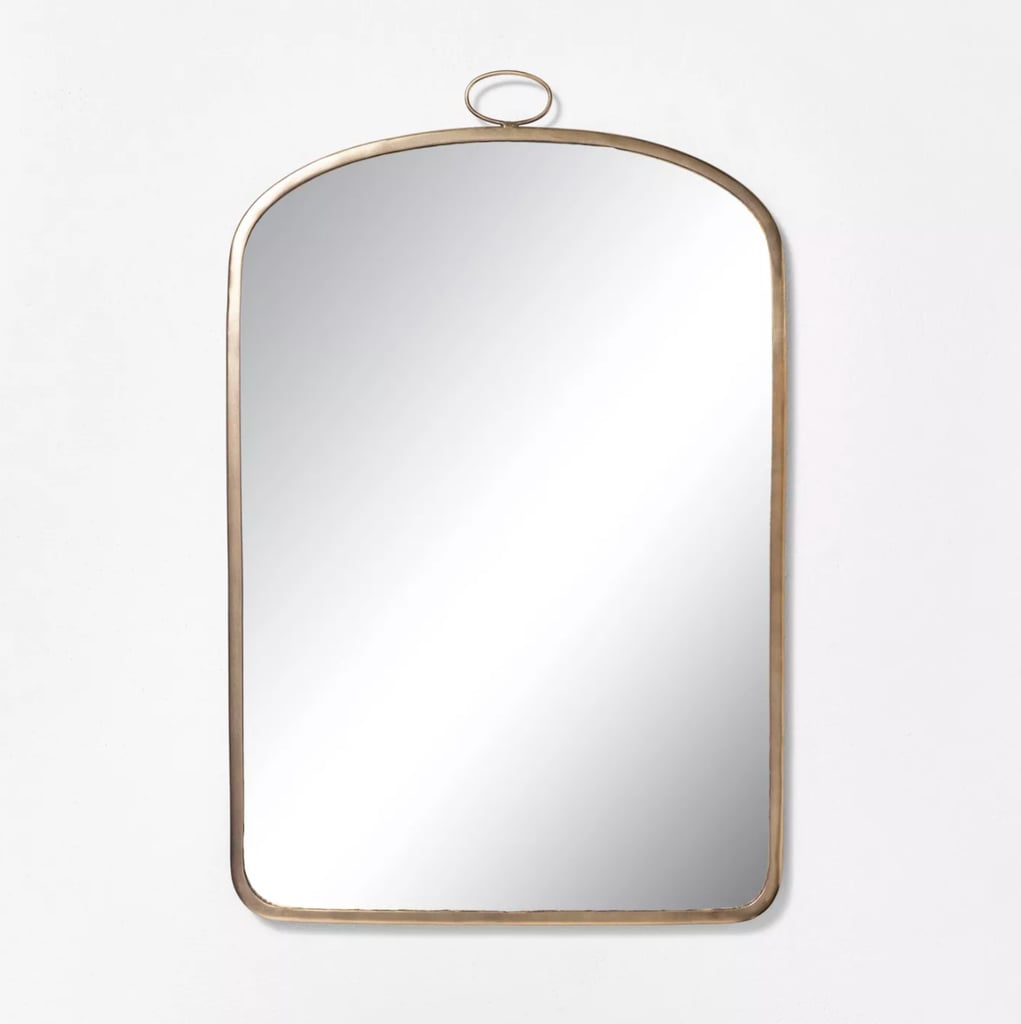 For an Elegant Mirror: Hearth & Hand With Magnolia Arched Brass Mirror