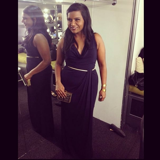 Midnight blue was the winning color for Mindy Kaling before the SAG Awards.
Source: Instagram user mindykaling