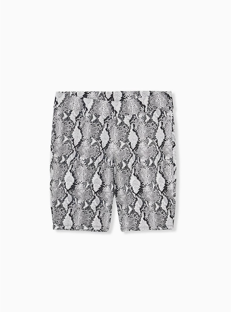 Torrid Black & White Snakeskin Print Bike Short