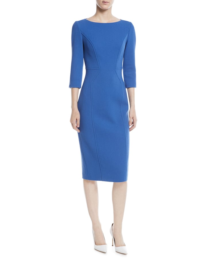 Michael Kors Stretch Boucle Crepe Dress | Kate Middleton Blue Seraphine ...