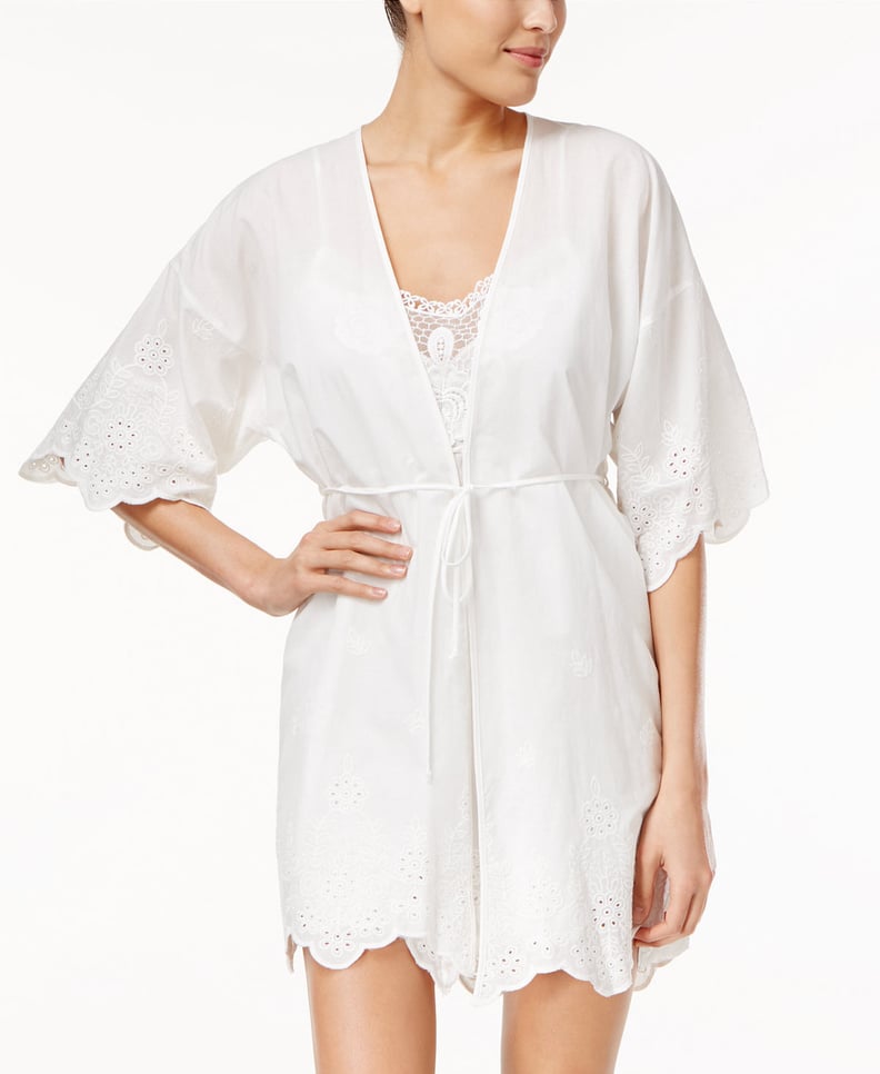 Linea Donatella Festival Embroidered Cotton Wrap Robe