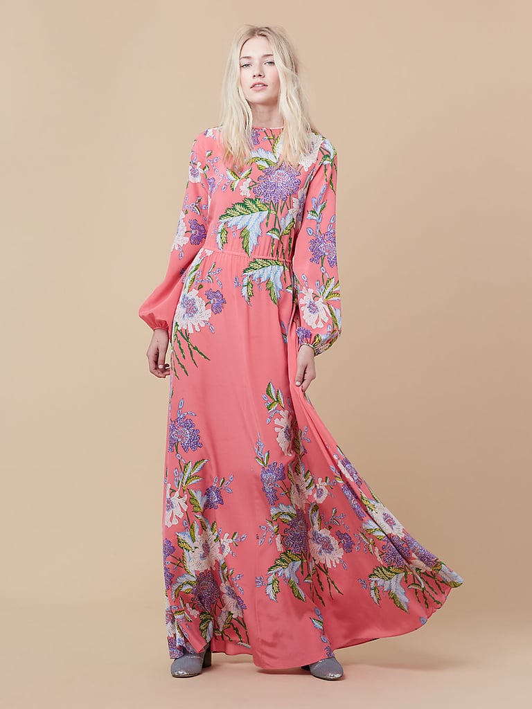 Diane von Furstenberg Long Sleeve Crew Neck Floor Length Dress ($598)
