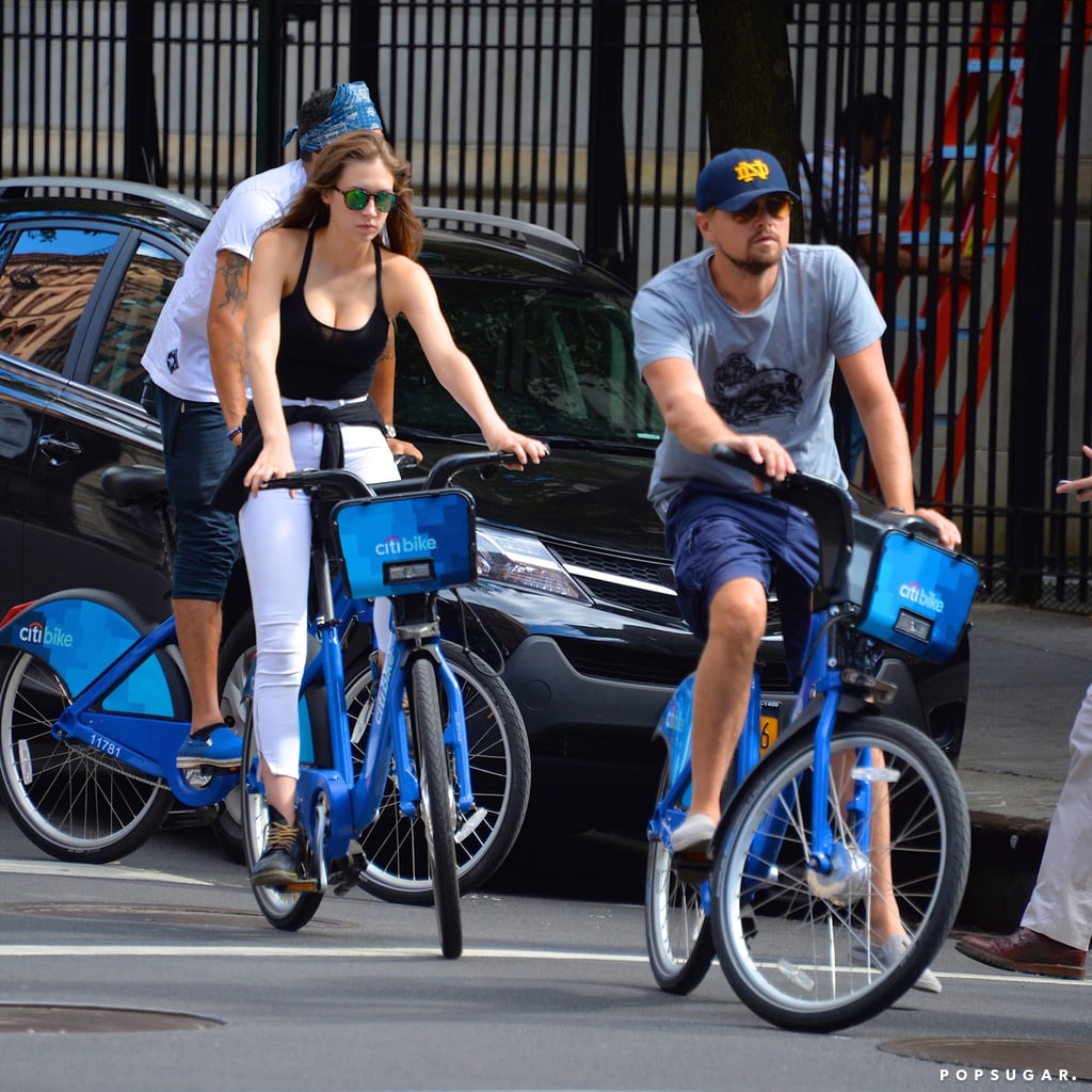 Leonardo DiCaprio Riding Bikes With Friends in NYC