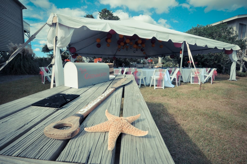 A rustic table and starfish complete the setup.
Photo by Bryce Lafoon Photography