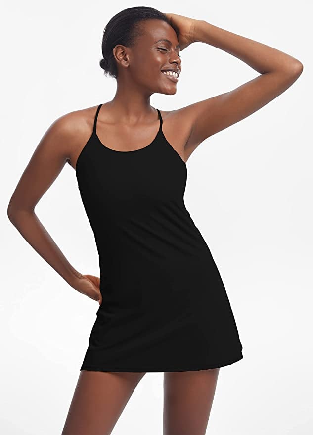 Stylish Activewear: Women's Athletic Dress With Built-In Bra & Shorts Pocket