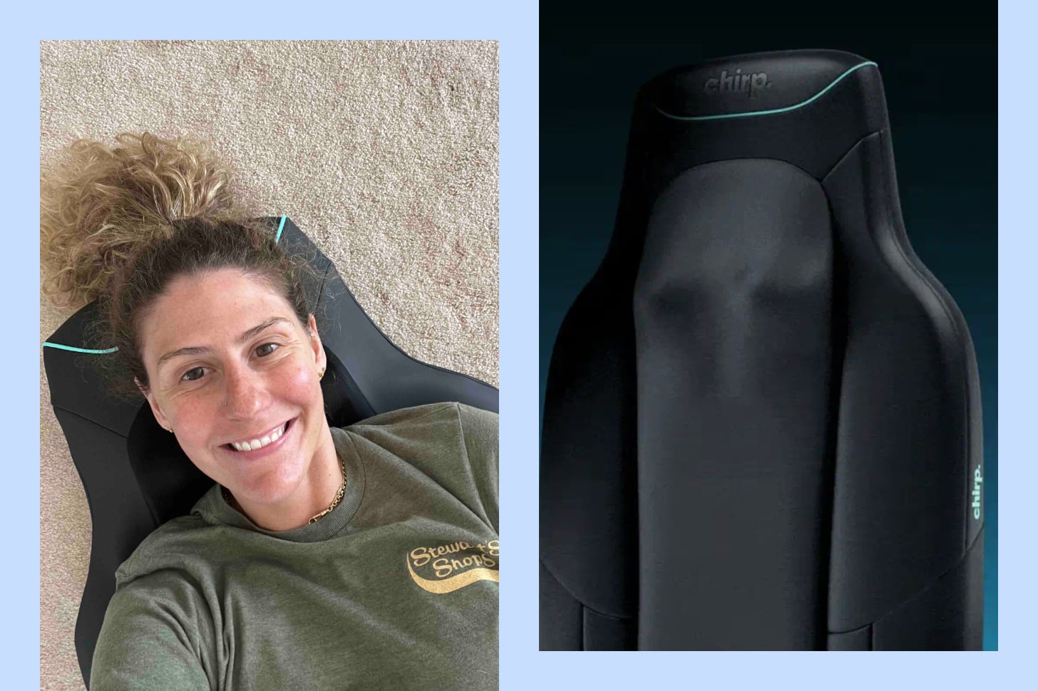 Woman lays down on massage table.