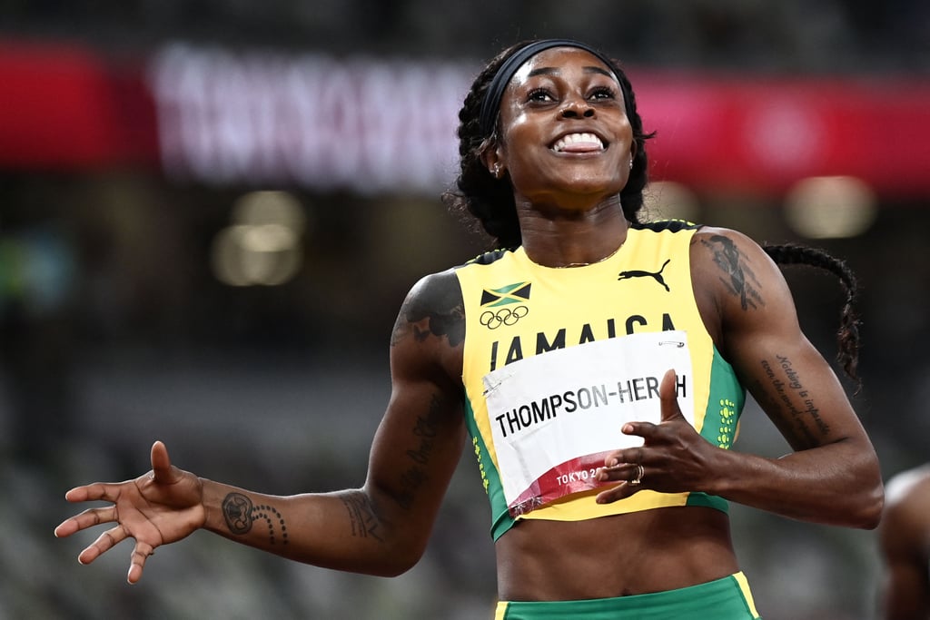 Elaine Thompson-Herah Crosses the Finish Line of the Women's 200m