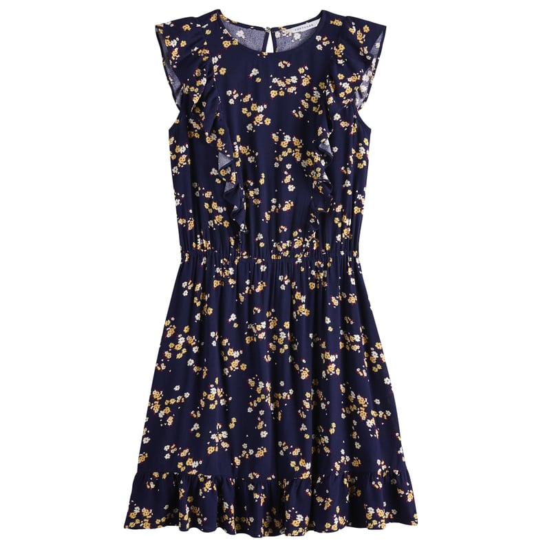 Topshop Tall Blue Floral Sleeveless Dress