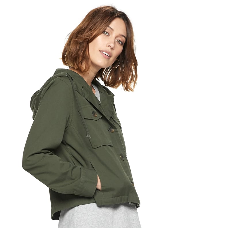 POPSUGAR Cropped Military Jacket