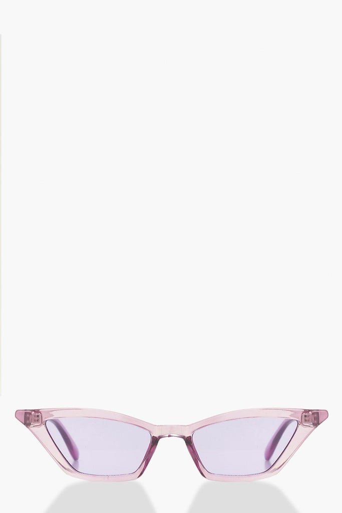 Boohoo Purple Winged Skinny Cat Eye Sunglasses Sunglasses Trends