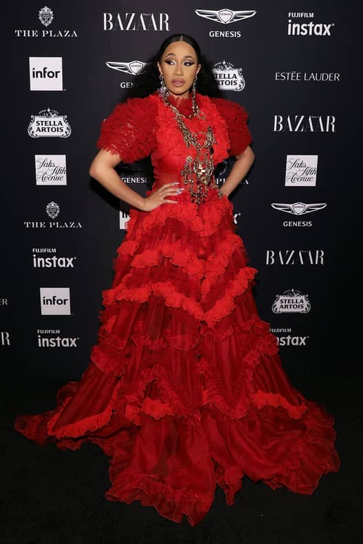 Cardi b red dress fashion nova hot sale