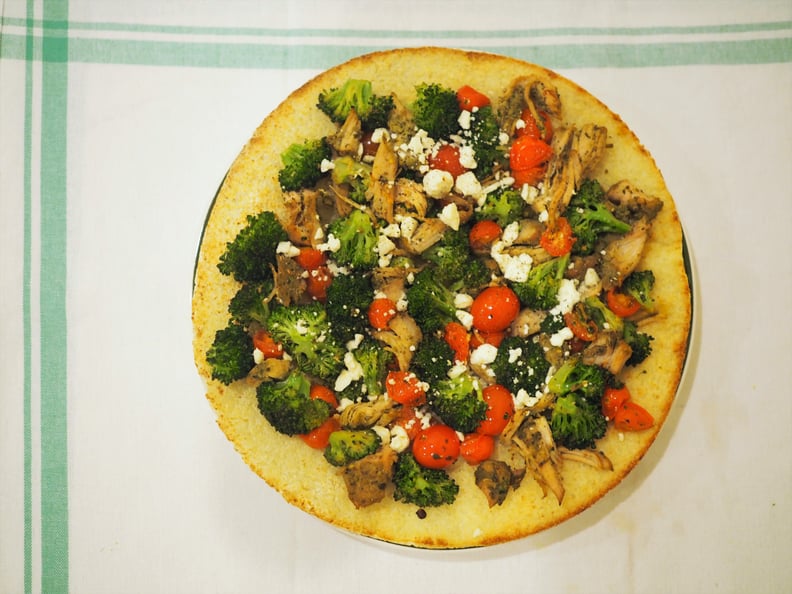 Dinner: Cauliflower Crust Pesto Chicken Pizza