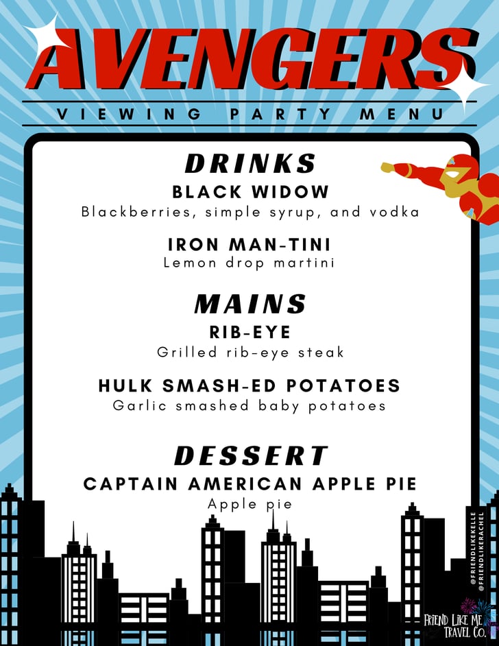 Avengers MovieThemed Dinner Menu Ideas POPSUGAR Food Photo 3