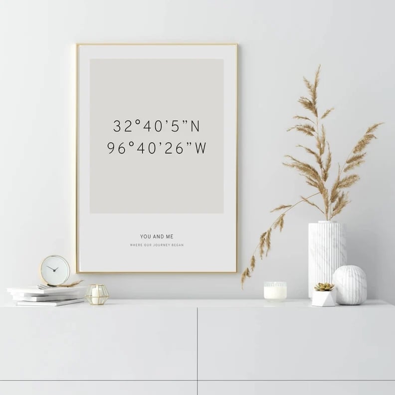 Wall Art: MyHappyPlacePrint Custom Coordinates Print