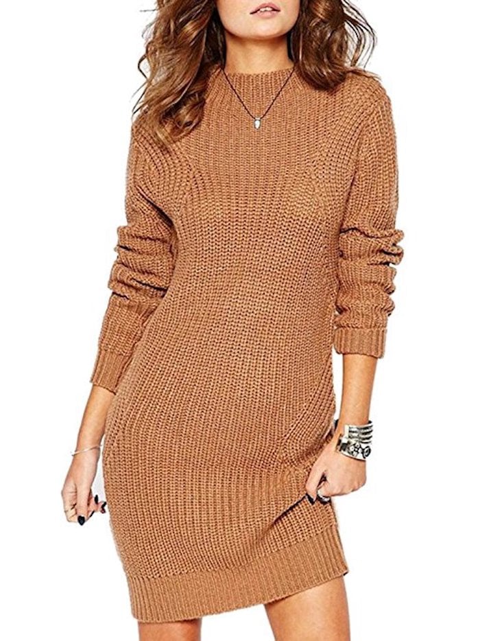 Clothink Cable-Knit Sweater Dress