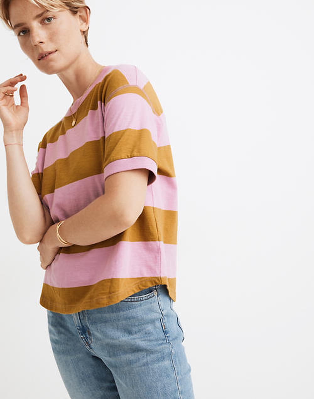 Madewell T-Shirt Compact à Manches Courtes pour Femme