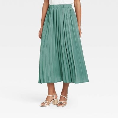 green pleated skirt target