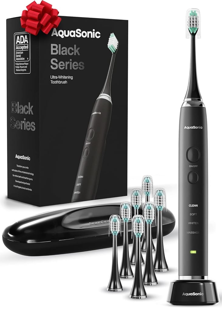 Aquasonic Black Series Ultra Whitening Toothbrush ($30, originally $50)
This toothbrush includes 30-second timers and a two-minute automatic shut off to assure a perfect brush every time. The powerful motor also offers four brushing modes and 40,000 vibrations per minute, which is pretty hard to beat.
