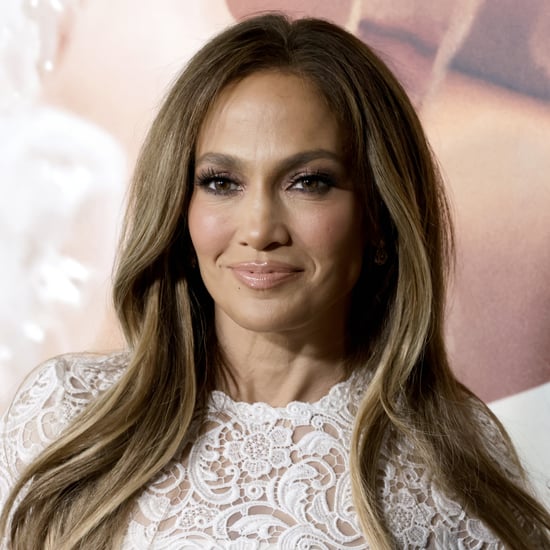 Jennifer Lopez's Neutral French Manicure With Rhinestones