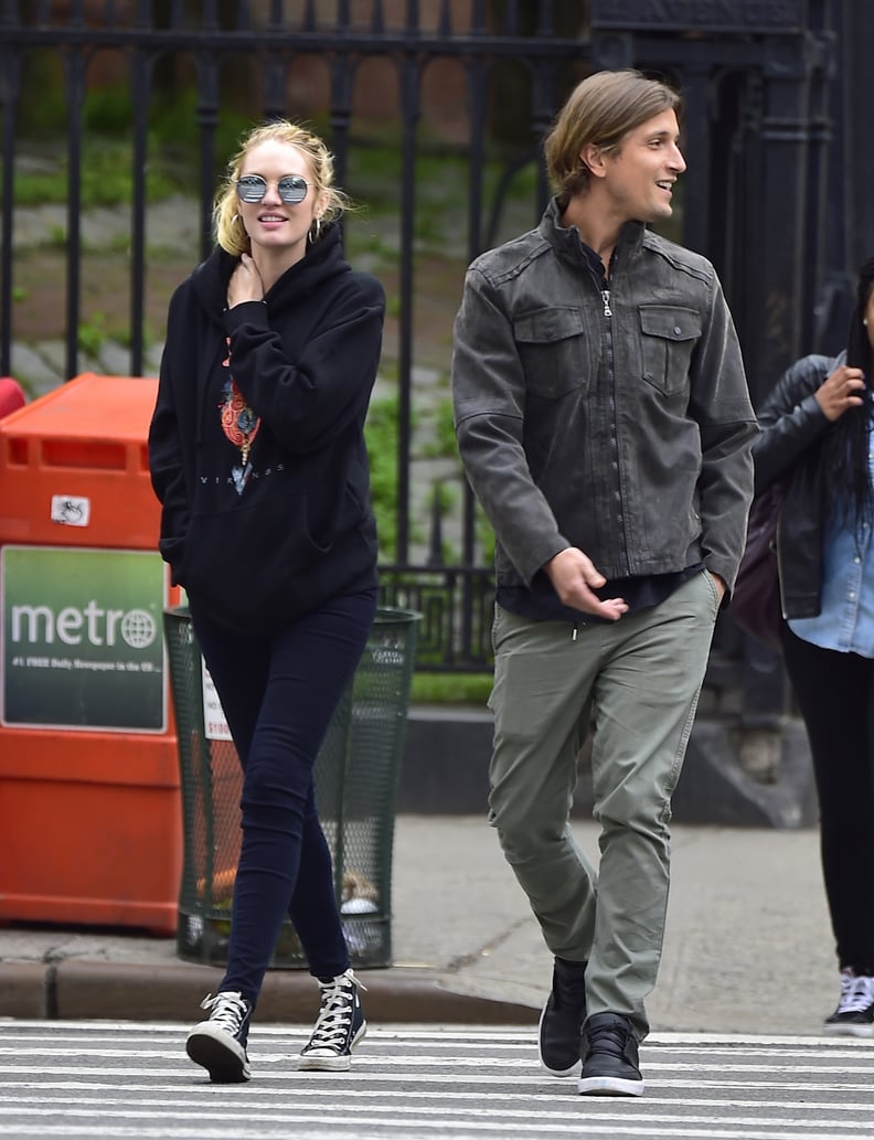 Candice Went the Casual Route in a Graphic Sweatshirt, Skinny Jeans, and High-Top Converse