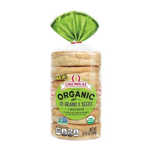 Oroweat Organic 22 Grain & Seeds English Muffins | Best ...