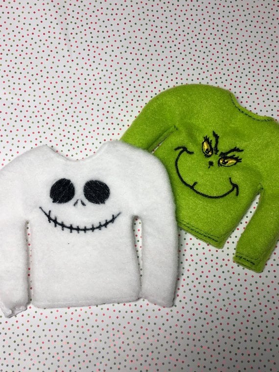 Elf on the shelf grinch sweater clearance
