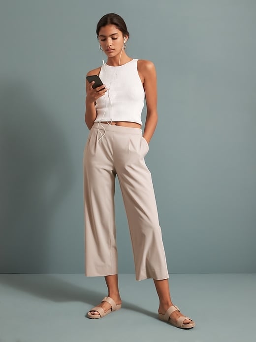 Flyweight Wide-Leg Cropped Pants with Core Temp Technology