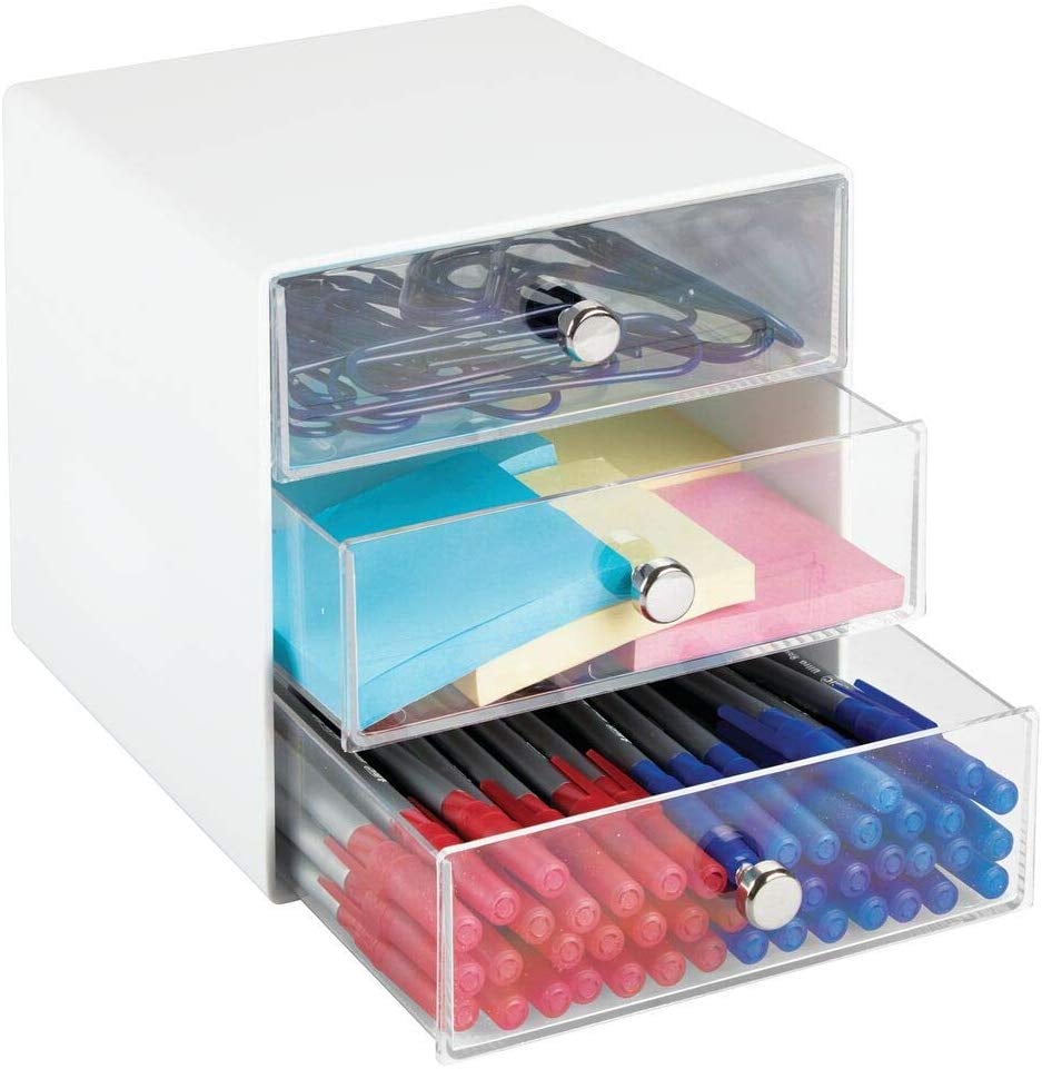 mDesign Plastic Home Office 3 Drawer