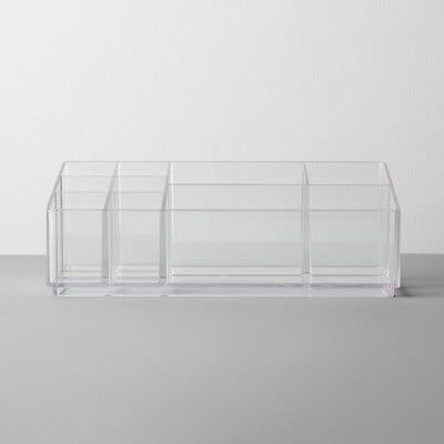 Bathroom Plastic Nine Slot Mixed Cosmetic Organiser in Clear