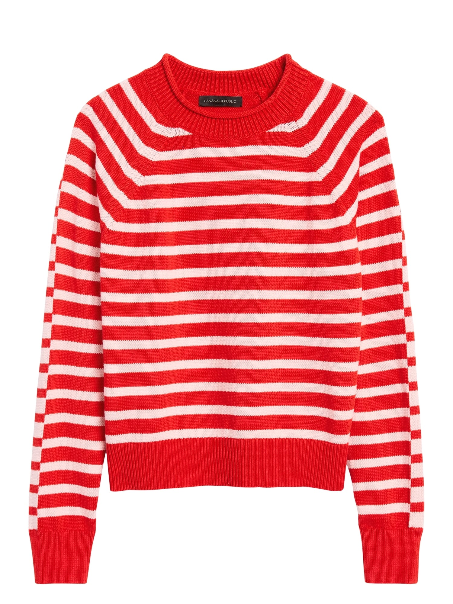 Stripe Cotton Blend Cropped Sweater I m a Banana Republic