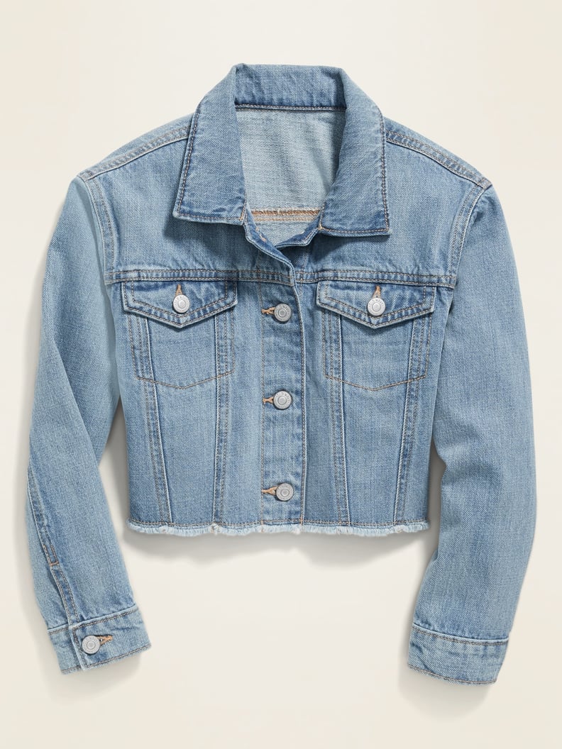 POPSUGAR x Old Navy Cropped Raw-Hem Jean Jacket For Girls